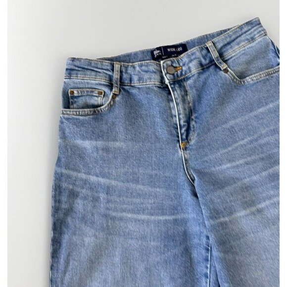 Boden Denim Jeans Wide Leg Size 6 Womens Pants High Rise Mom Jean Blue - Picture 2 of 8